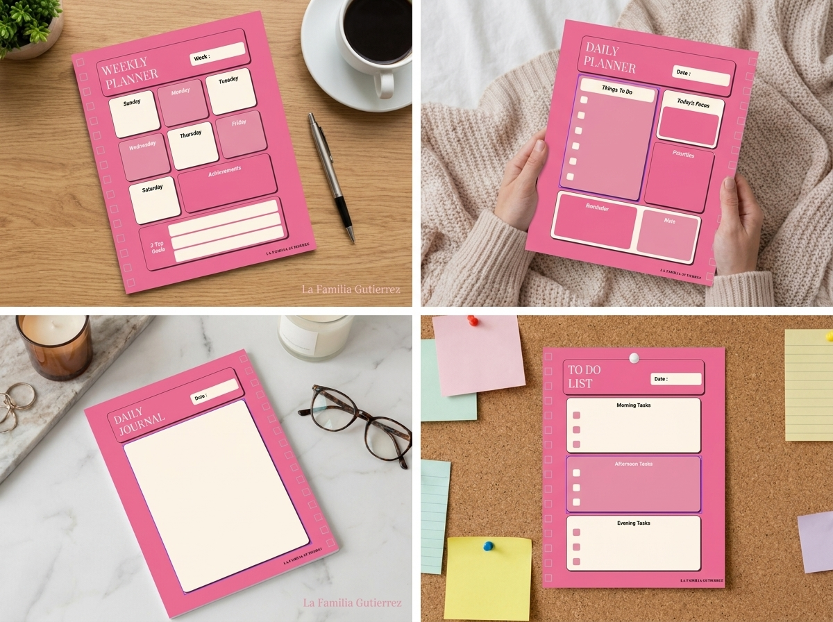Printable Weekly Planner | 27‑Page Planner Bundle | Daily To‑Dos, Goals & Journaling