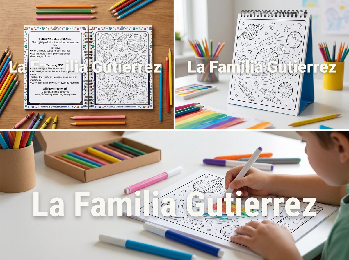 Little Astronaut’s Space Adventure | 12‑Page Printable Coloring & Learning Book