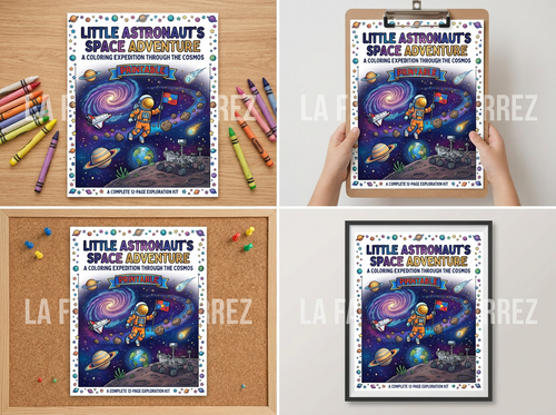 Little Astronaut’s Space Adventure | 12‑Page Printable Coloring & Learning Book