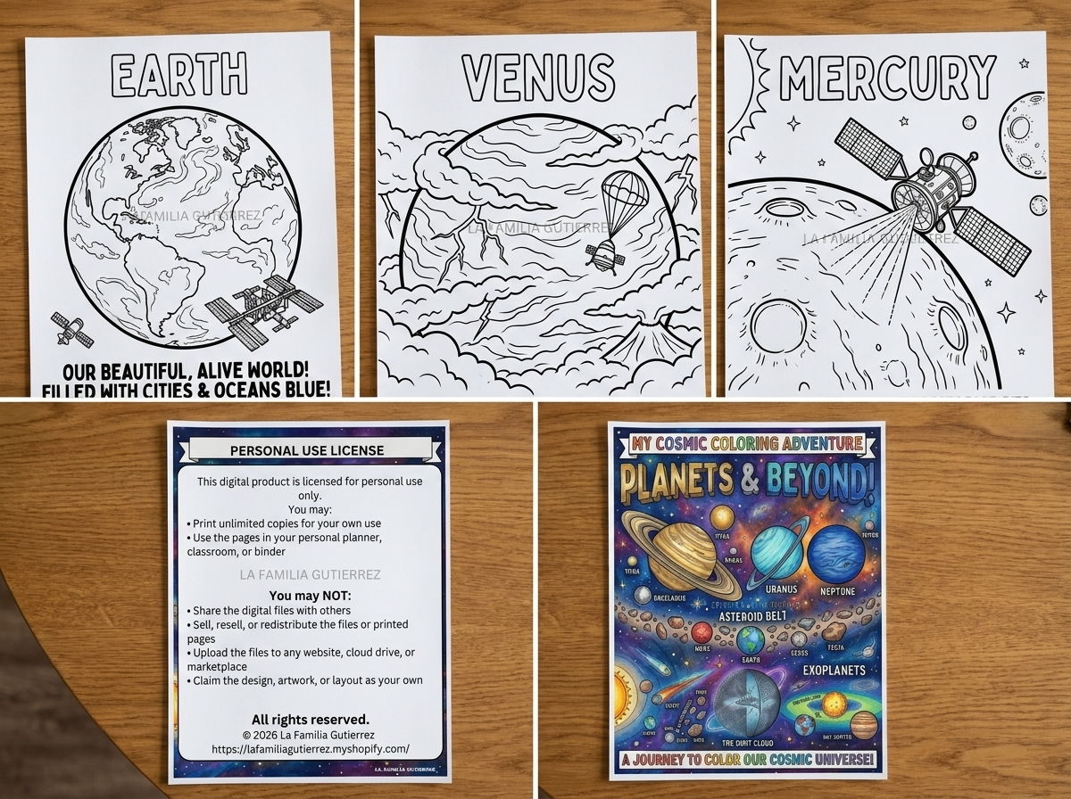 Planets & Beyond Coloring Book | My Cosmic Adventure | Printable STEM Pages