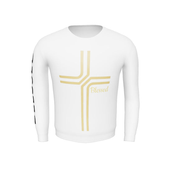 Unisex Blessed Cross Collection Sweatshirt – White Edition