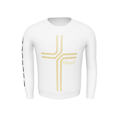 Unisex Blessed Cross Collection Sweatshirt – White Edition
